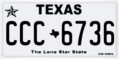TX license plate CCC6736