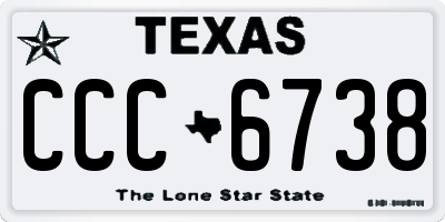 TX license plate CCC6738