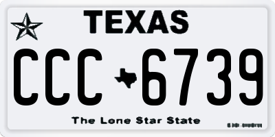 TX license plate CCC6739