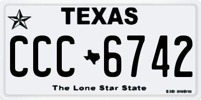 TX license plate CCC6742