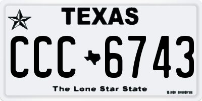 TX license plate CCC6743