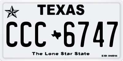 TX license plate CCC6747