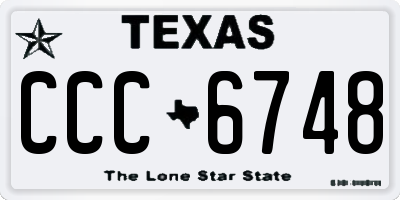 TX license plate CCC6748