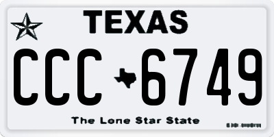 TX license plate CCC6749