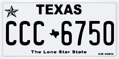TX license plate CCC6750