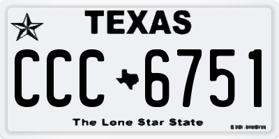 TX license plate CCC6751