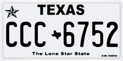 TX license plate CCC6752