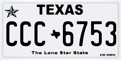 TX license plate CCC6753