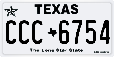 TX license plate CCC6754
