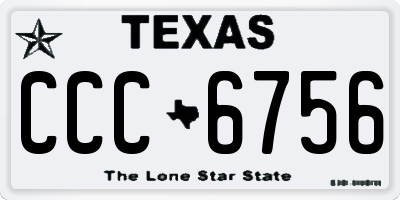 TX license plate CCC6756