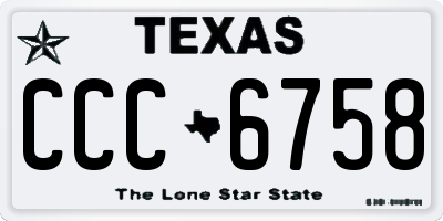 TX license plate CCC6758