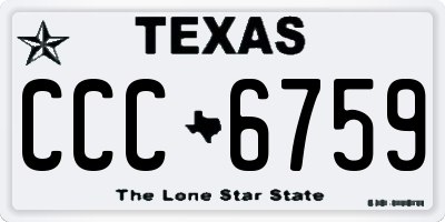 TX license plate CCC6759