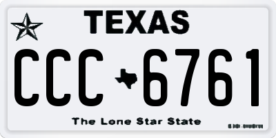 TX license plate CCC6761