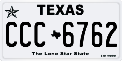 TX license plate CCC6762