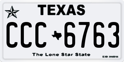 TX license plate CCC6763