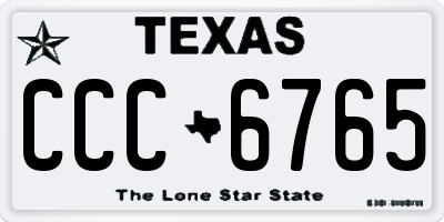 TX license plate CCC6765