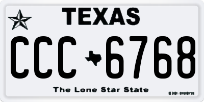 TX license plate CCC6768
