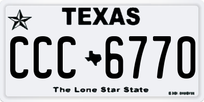 TX license plate CCC6770