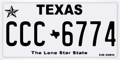 TX license plate CCC6774