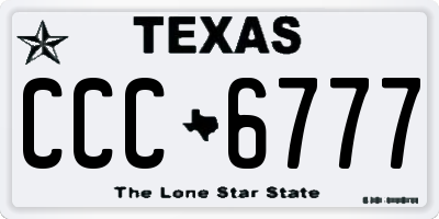 TX license plate CCC6777