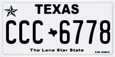 TX license plate CCC6778