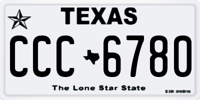 TX license plate CCC6780
