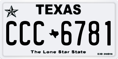 TX license plate CCC6781