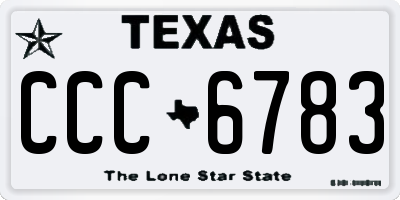 TX license plate CCC6783