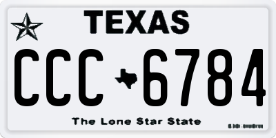 TX license plate CCC6784