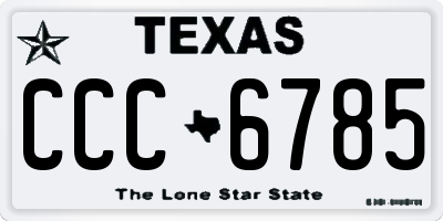 TX license plate CCC6785