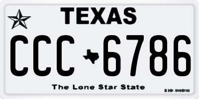 TX license plate CCC6786