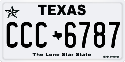 TX license plate CCC6787