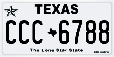TX license plate CCC6788