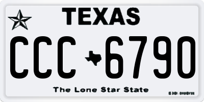 TX license plate CCC6790