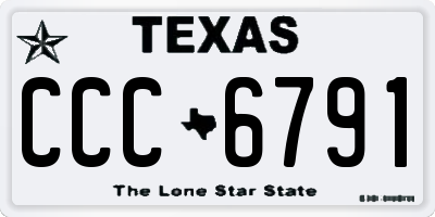 TX license plate CCC6791