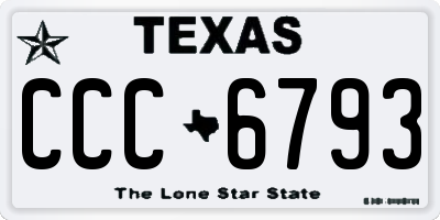 TX license plate CCC6793