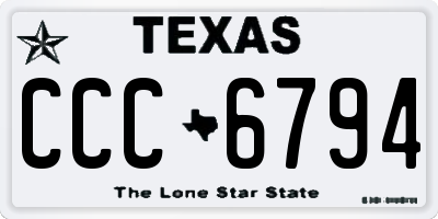 TX license plate CCC6794
