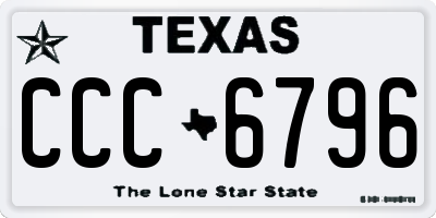 TX license plate CCC6796