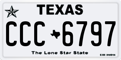 TX license plate CCC6797