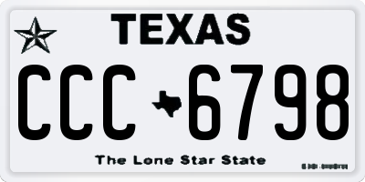 TX license plate CCC6798