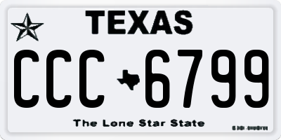 TX license plate CCC6799