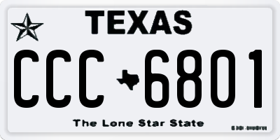 TX license plate CCC6801