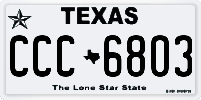 TX license plate CCC6803