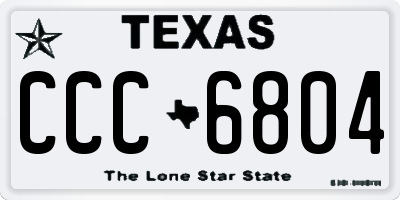 TX license plate CCC6804