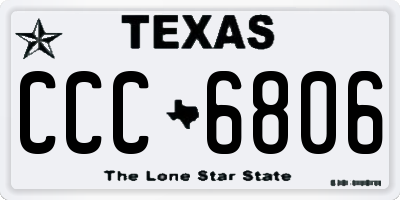 TX license plate CCC6806