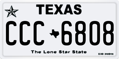 TX license plate CCC6808