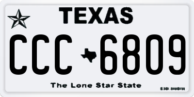 TX license plate CCC6809