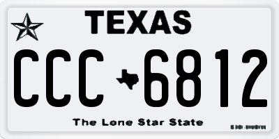 TX license plate CCC6812
