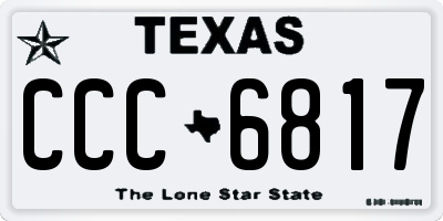 TX license plate CCC6817