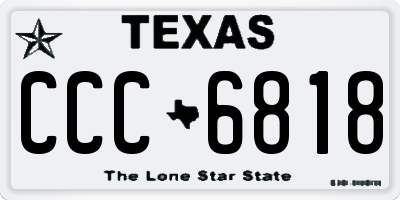 TX license plate CCC6818